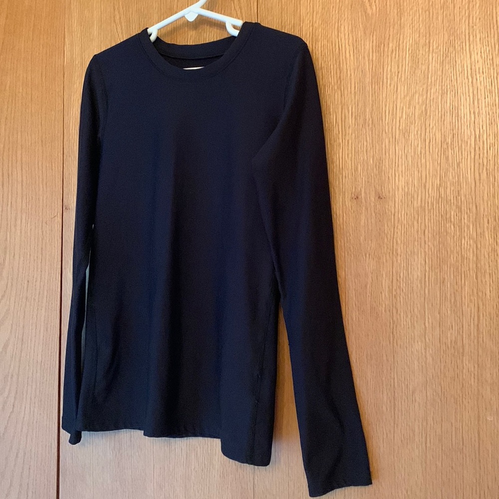 Reebok kids size 10 black fitted compression shirt long sleeve boy’s tee VGUC